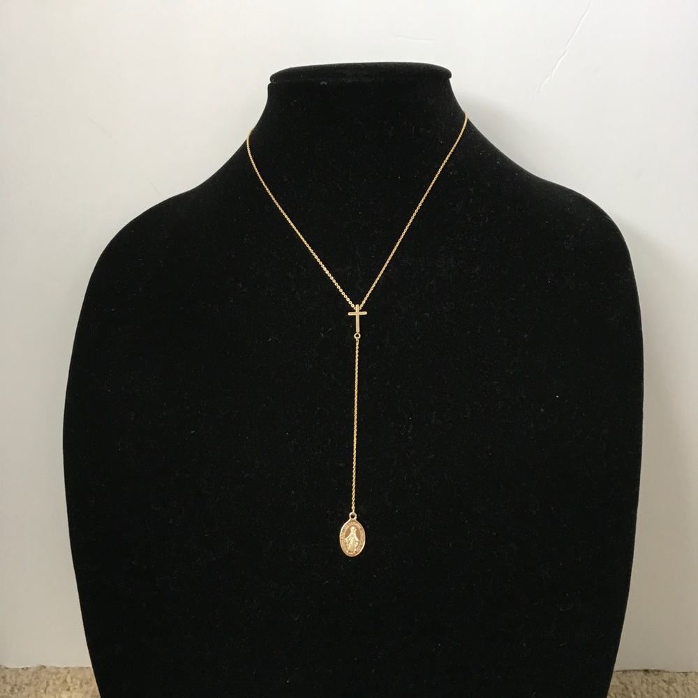 Jesus Gold Cross Necklace - Picture 2 of 2